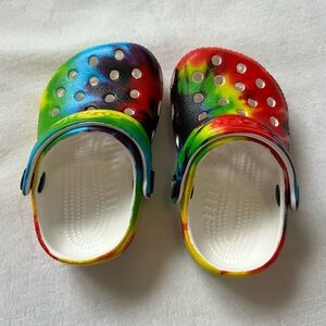 Baby size 2/3 tie dye crocs